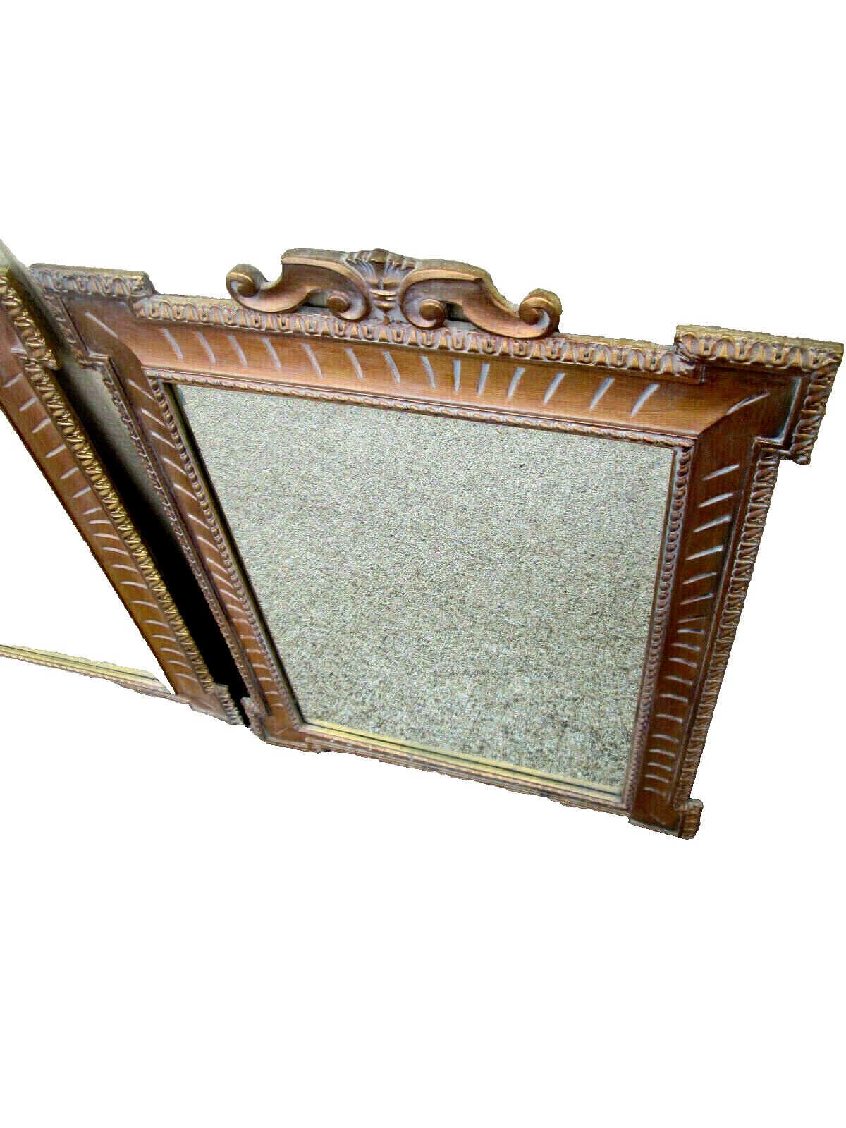 54901 PAIR of  Gold Decorator Beveled Mirrors