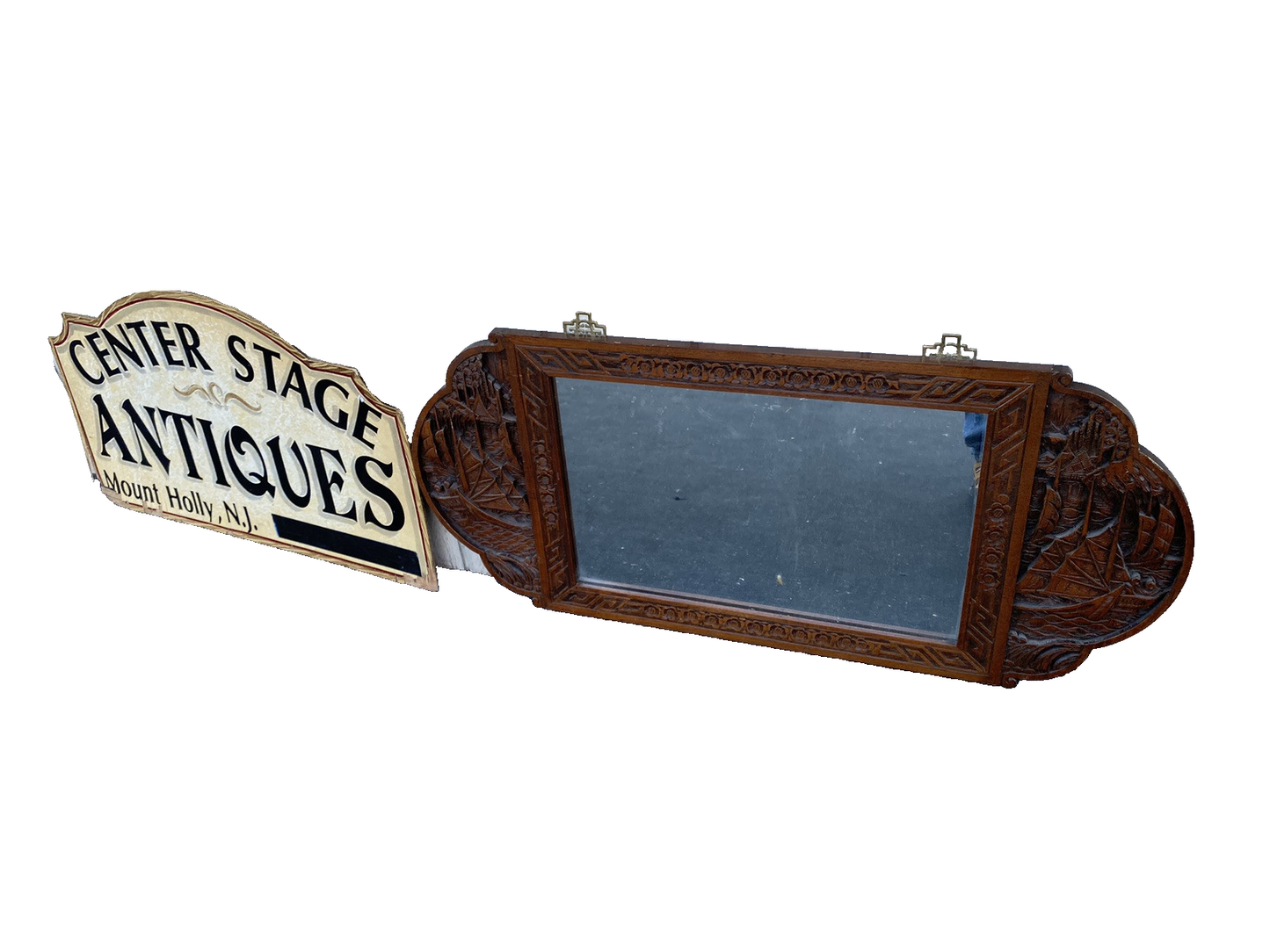 66384 Oriental Carved Wall Mirror