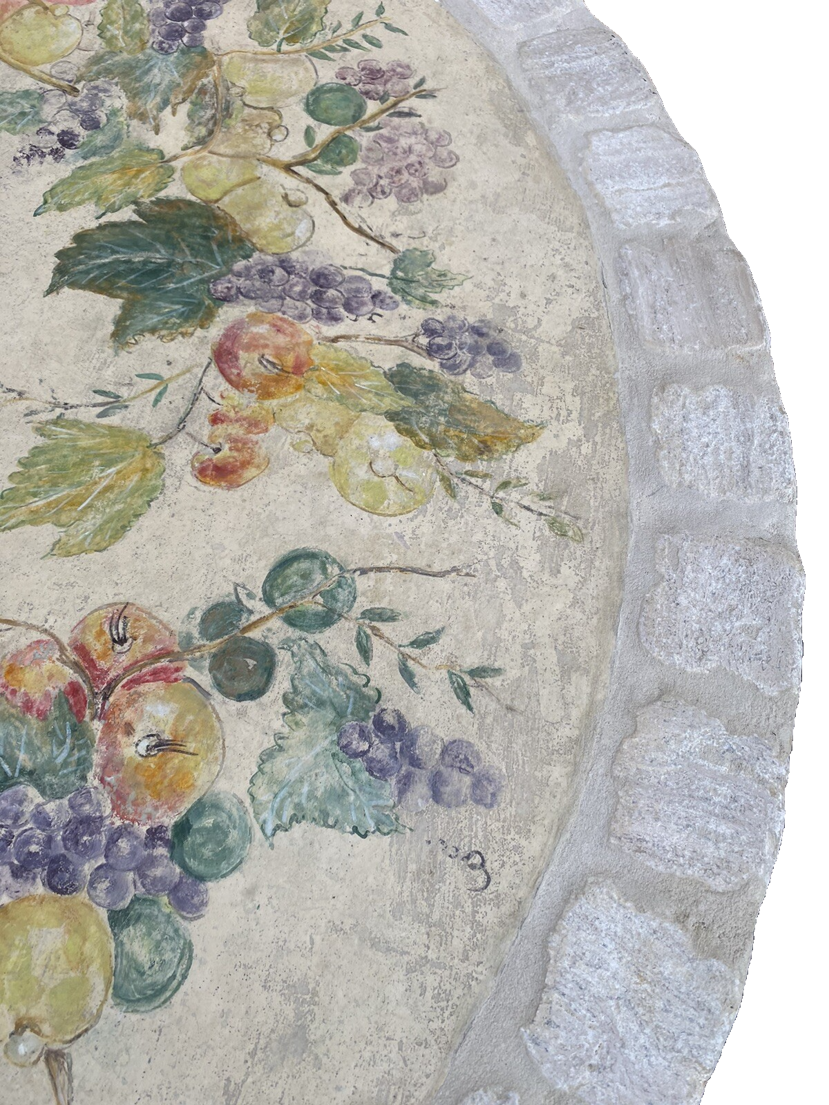 65190   Quality Decorator Cement Top Iron  Table  Dining Kitchen Table