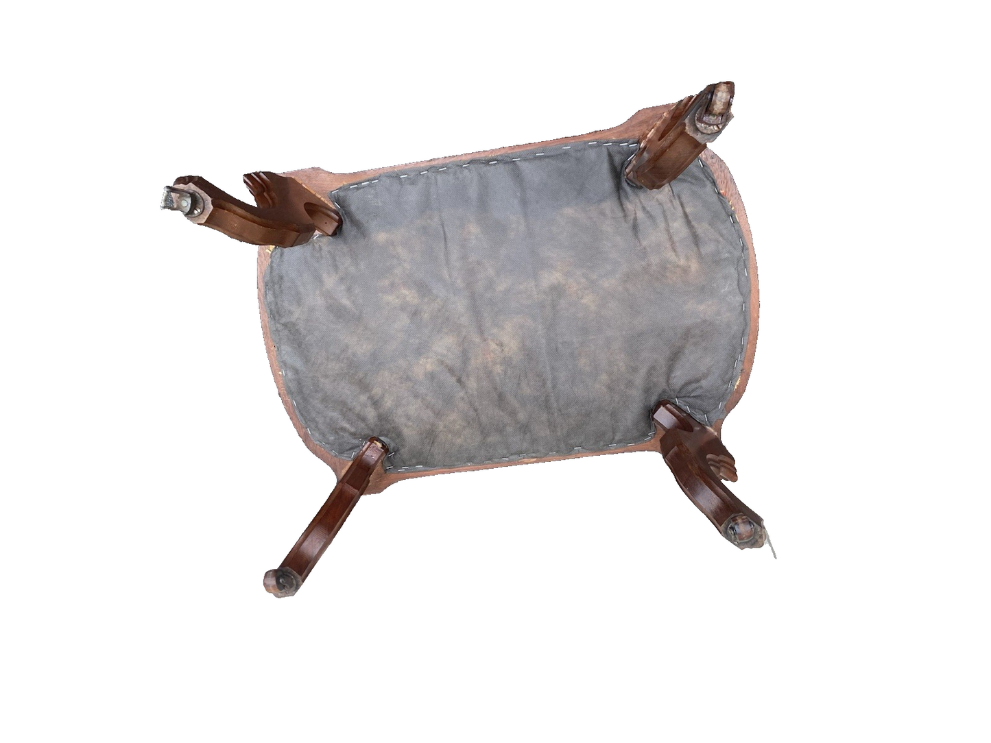 00001 Antique Victorian Walnut Footstool Ottoman Stool