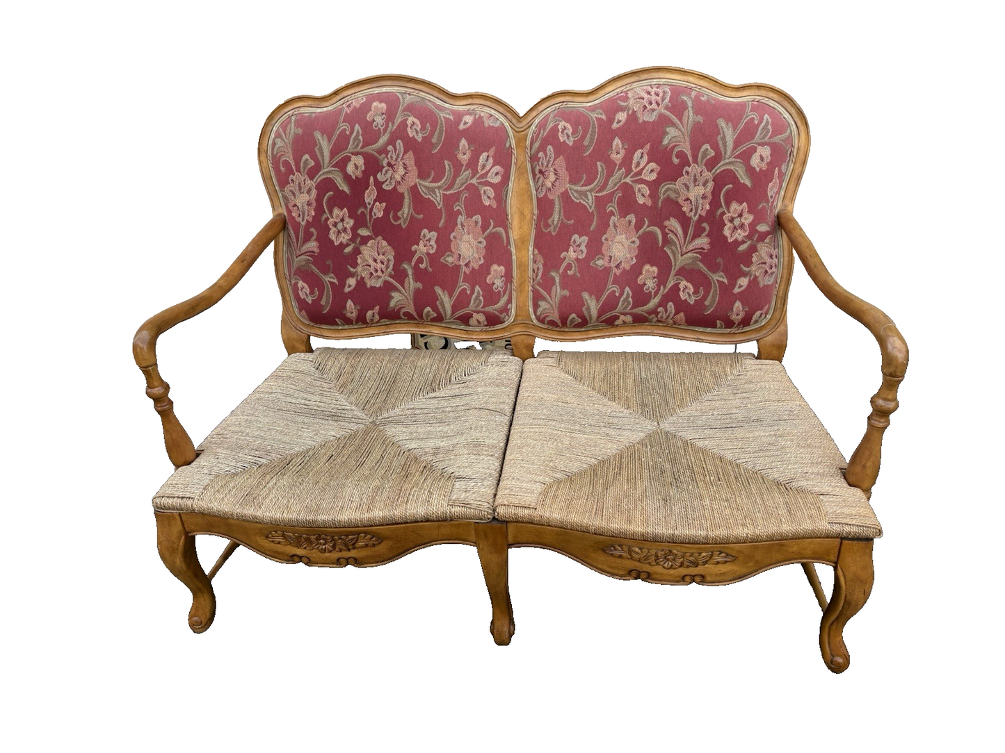 66788 ASHLEY Furniture Rush Seat Loveseat Sofa Settee Couch REVERSABLE PILLOWS