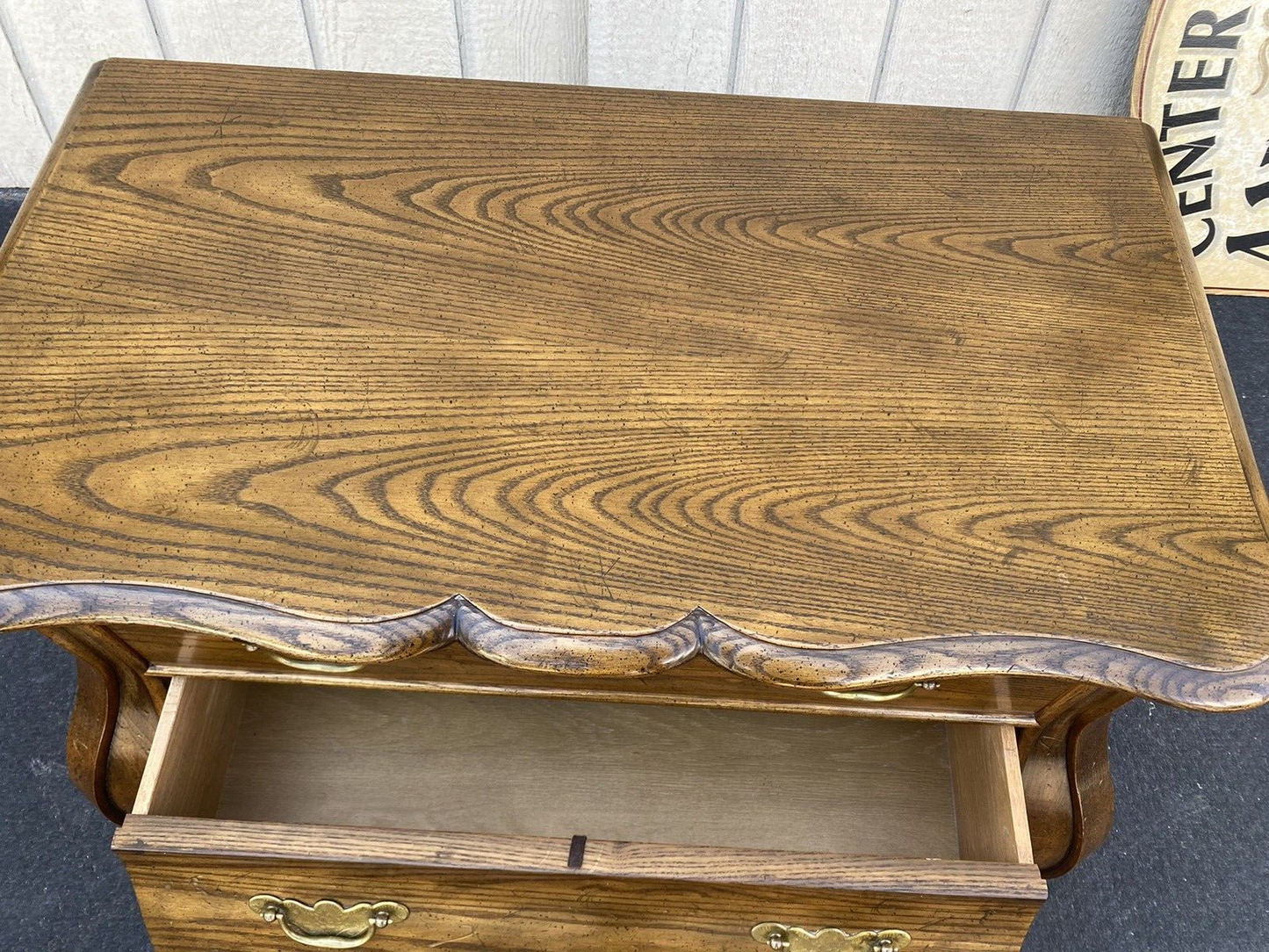 65537 Baker Furniture Oak Chest Nightstand Stand