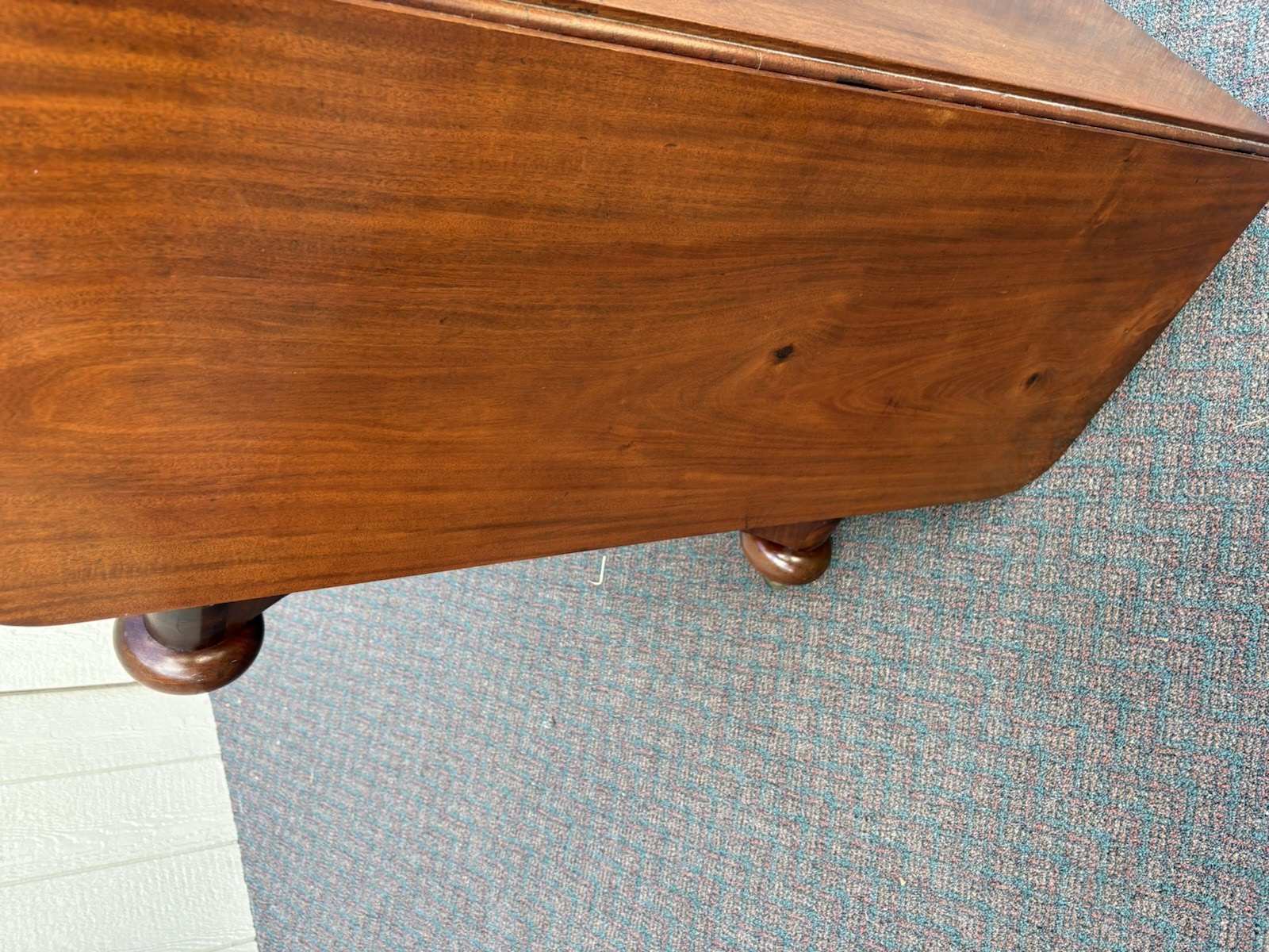 66965  Antique Empire Mahogany Dropleaf Dining Table