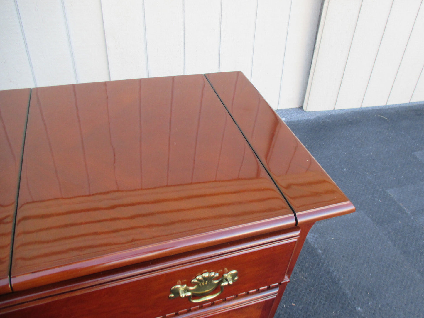 63966 Mahogany Bar Cart Server Cabinet Flip Top
