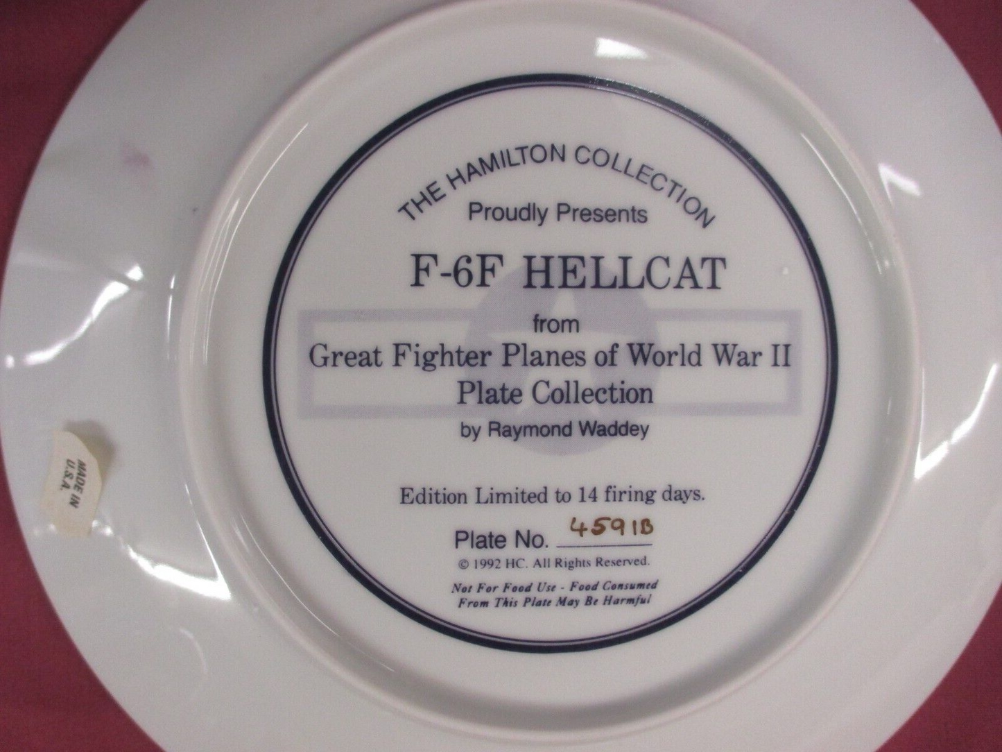 ES 05:    4 Collector  Military Plane  Franklin MInt Plates