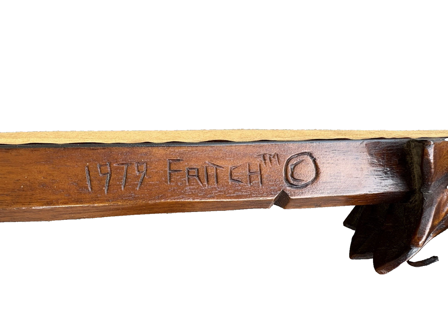 66927  Solid Mahogany Hand Carved Artist Signed FRITCH 1979 Mirror