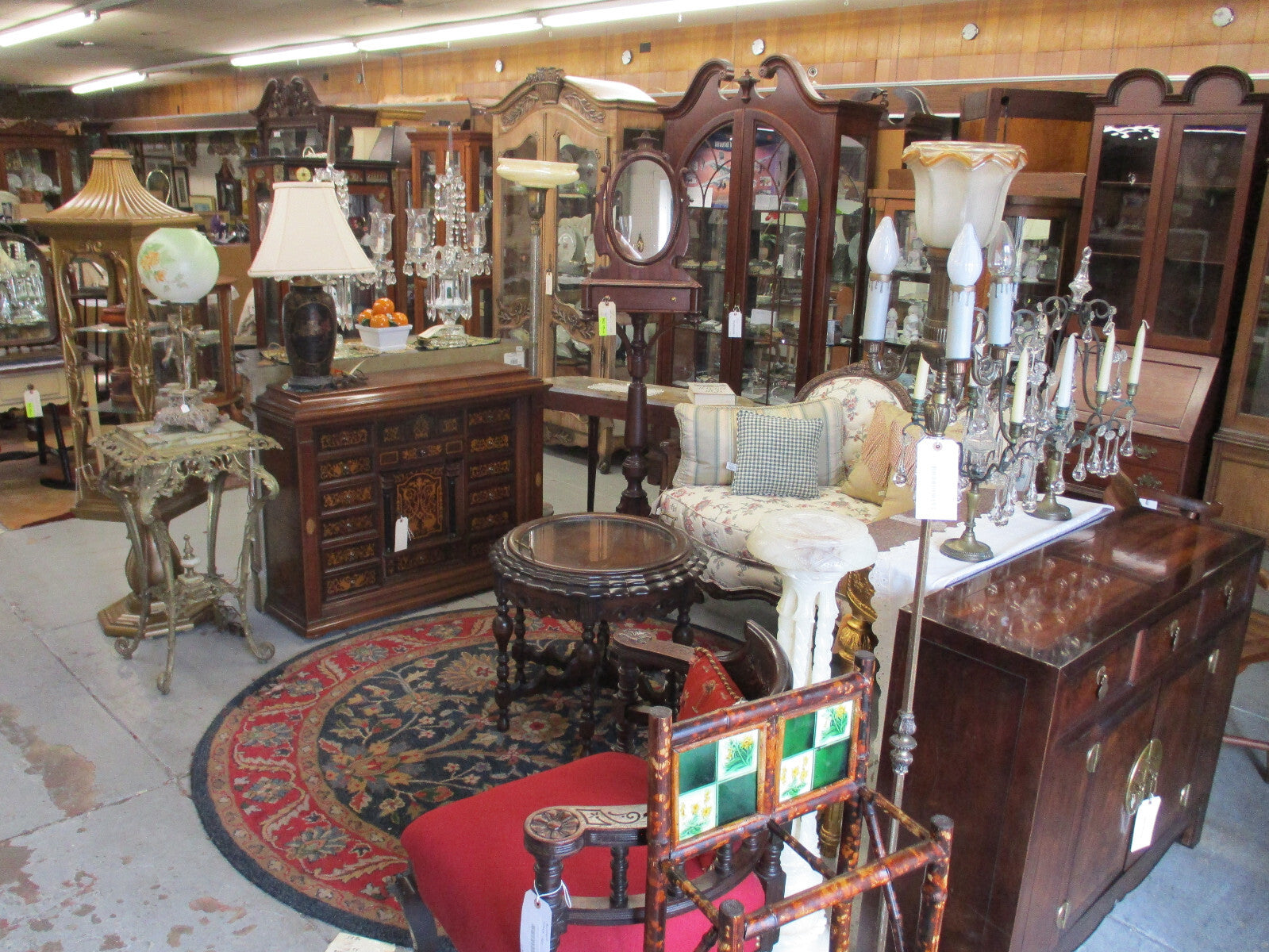 63159  Antique Victorian Mahogany China Cabinet Curio