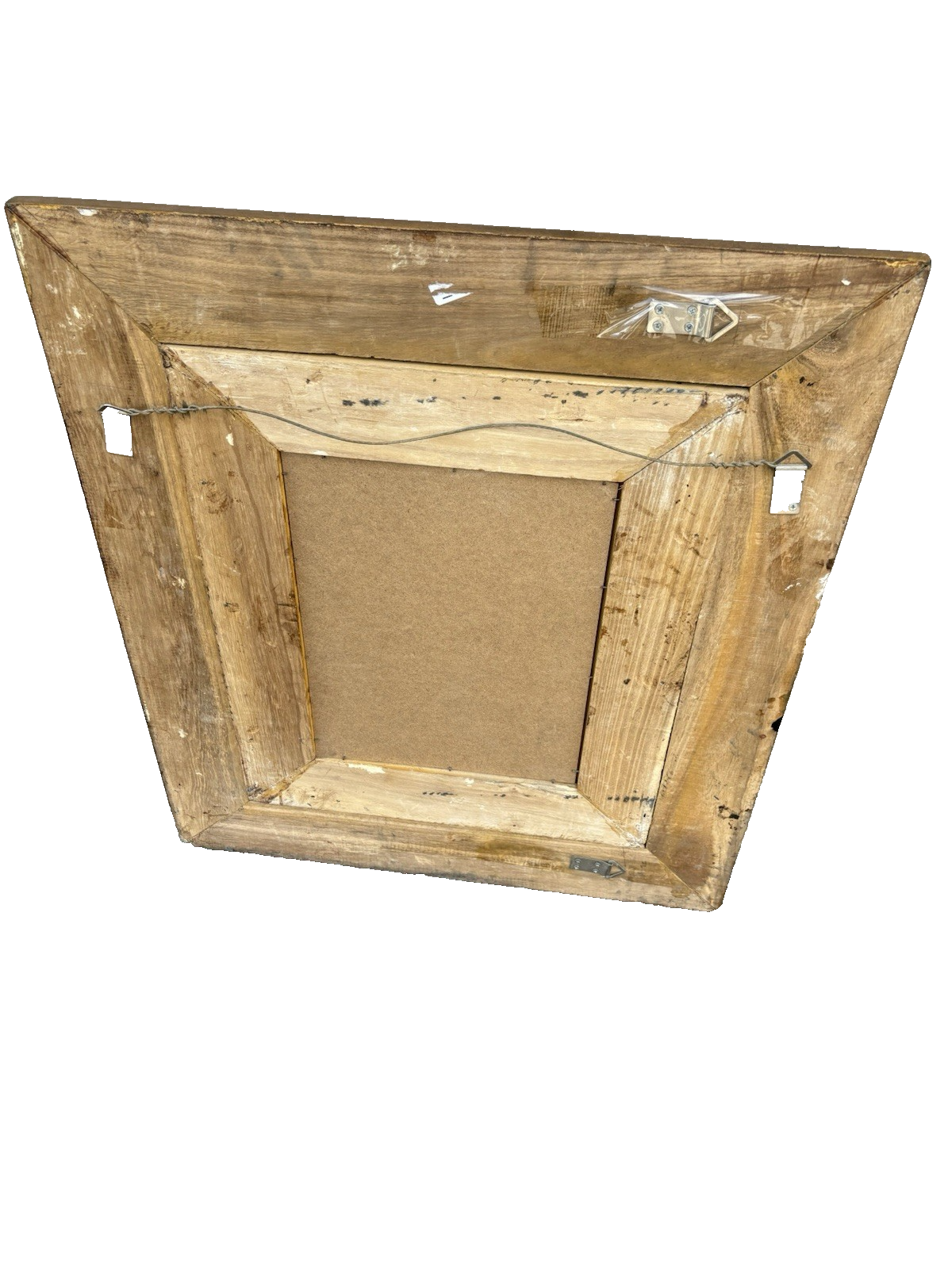 66980  Gold Square Beveled Mirror In Fancy WOOD Picture  Frame