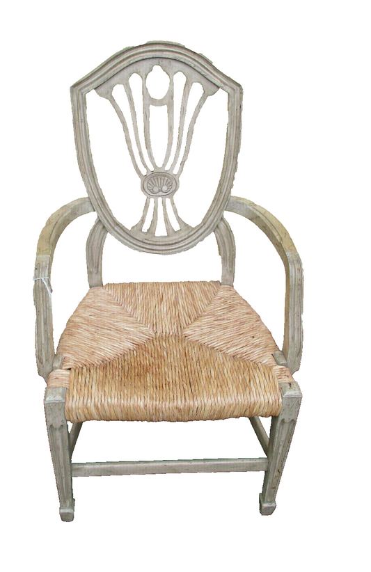 58315 Decorator  Romantic Shabby Rush Seat Arm Chair