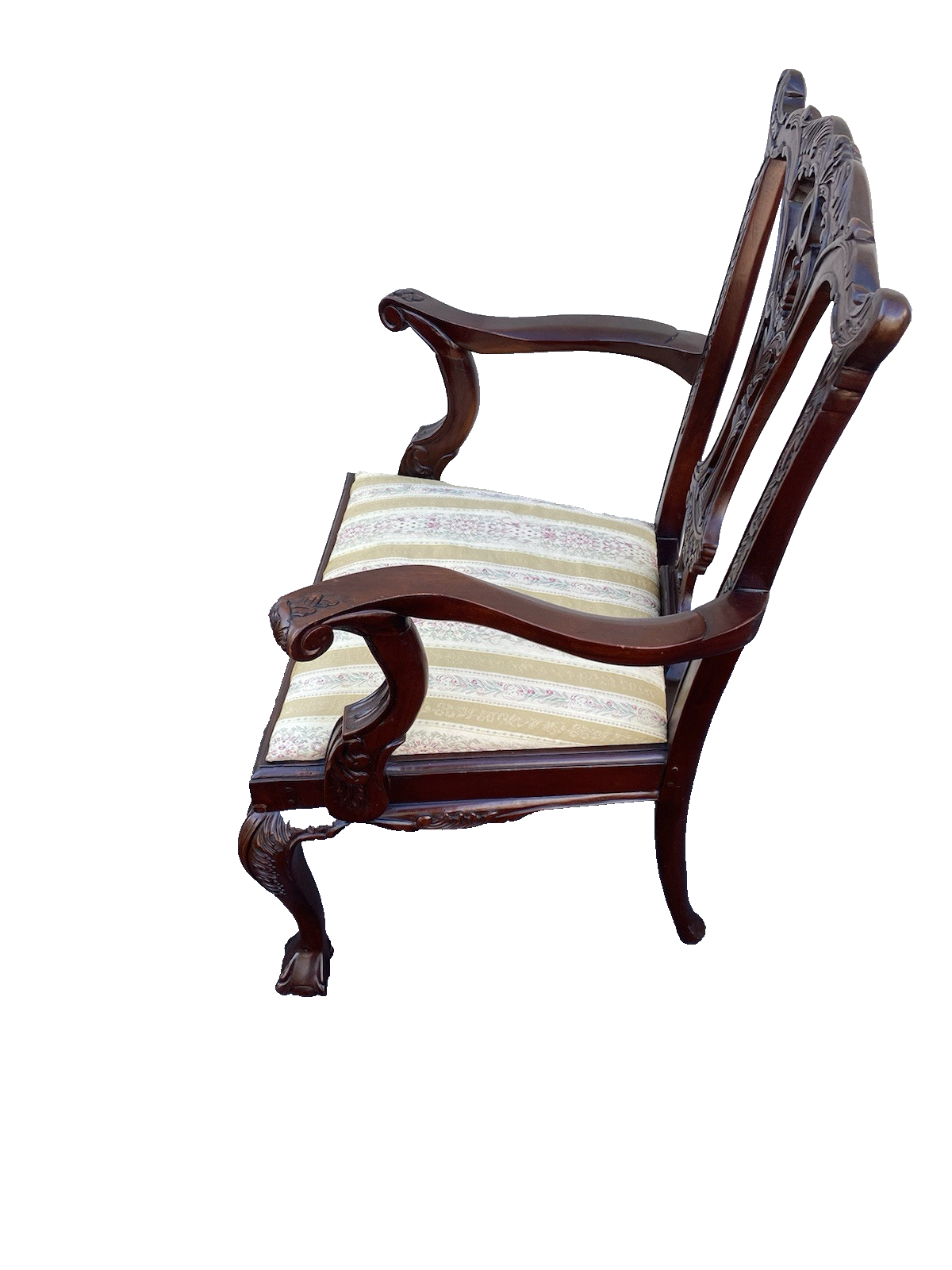 66346 Pair Mahogany Claw Foot Armchair Chair s