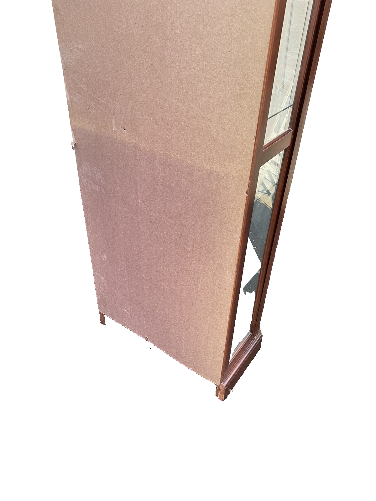 65090 Etched Glass Sliding Door Corner Curio Cabinet Reinisch Furniture(BN 06)