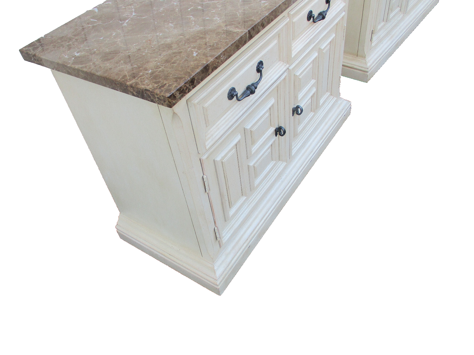 63877  PAIR Marble Top  DREXEL HERITAGE  Server Bachelor  Chest Nightstand s