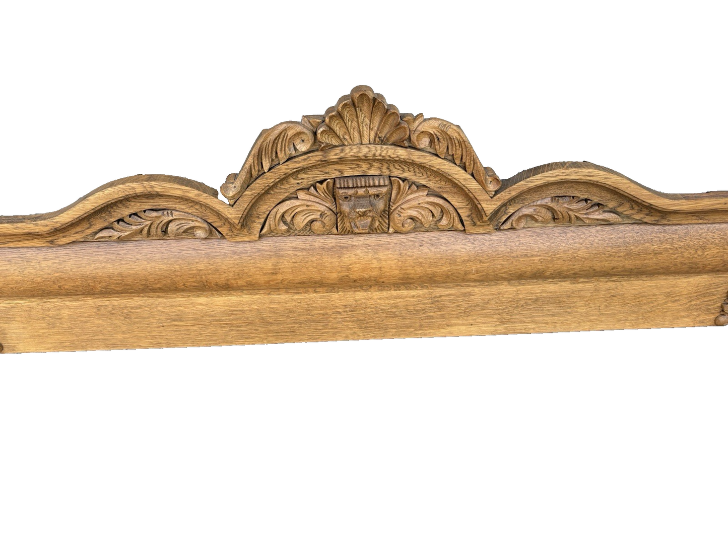 66918   Antique Victorian Oak Hand Carved Backsplash with Lion Head