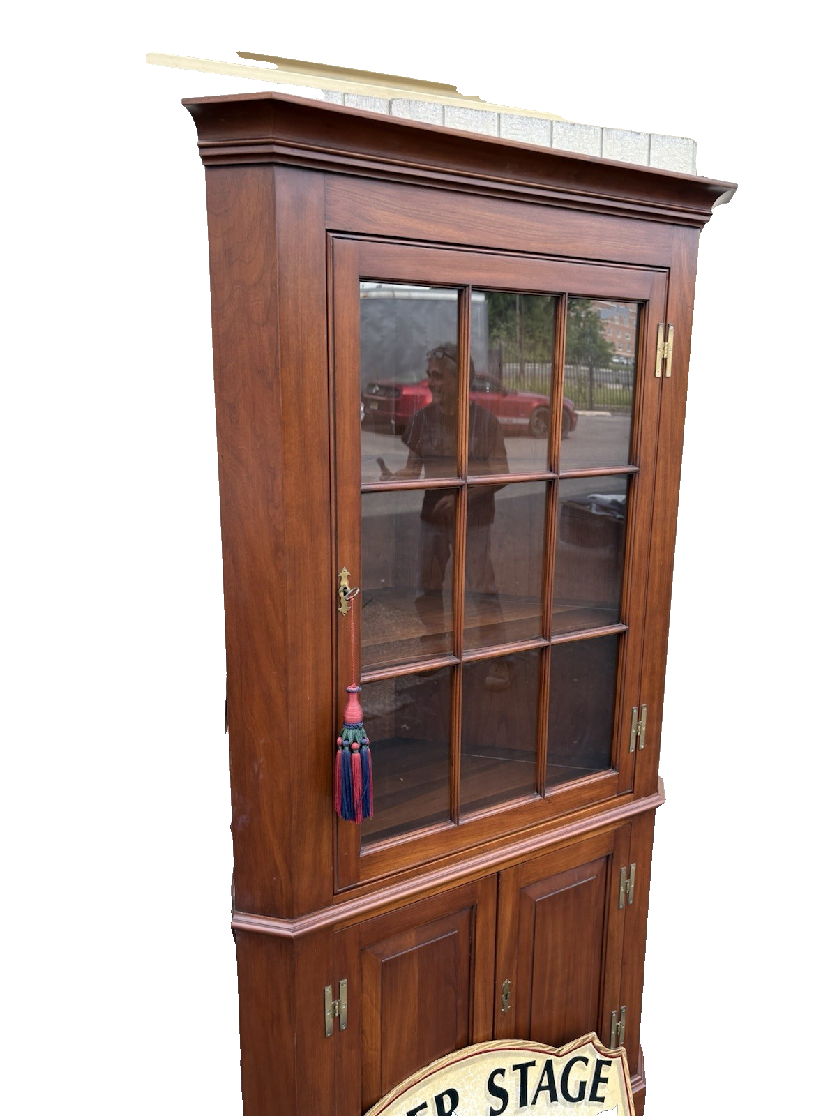 66652   Solid Cherry Henkel Harris Virginia Galleries Corner China Cabinet Curio