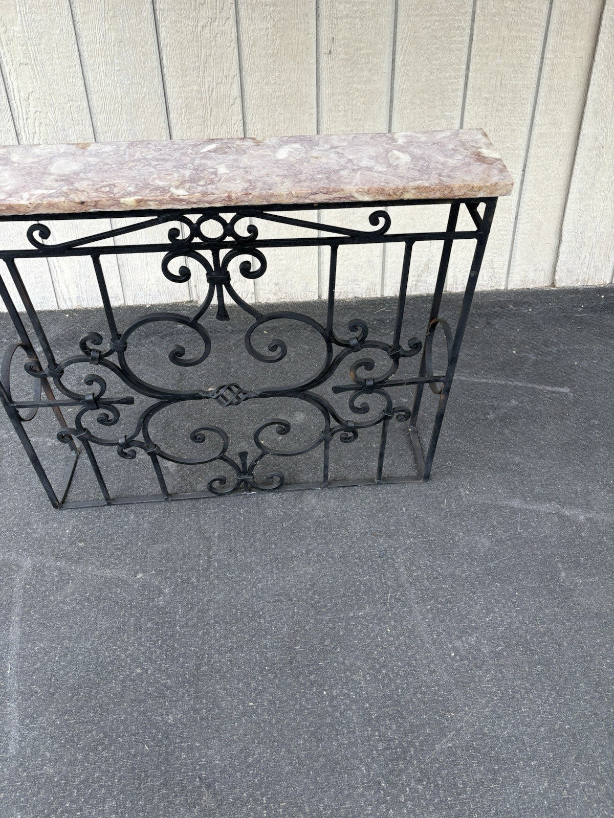 00001 Wrought Iron marble Top Console Table Stand