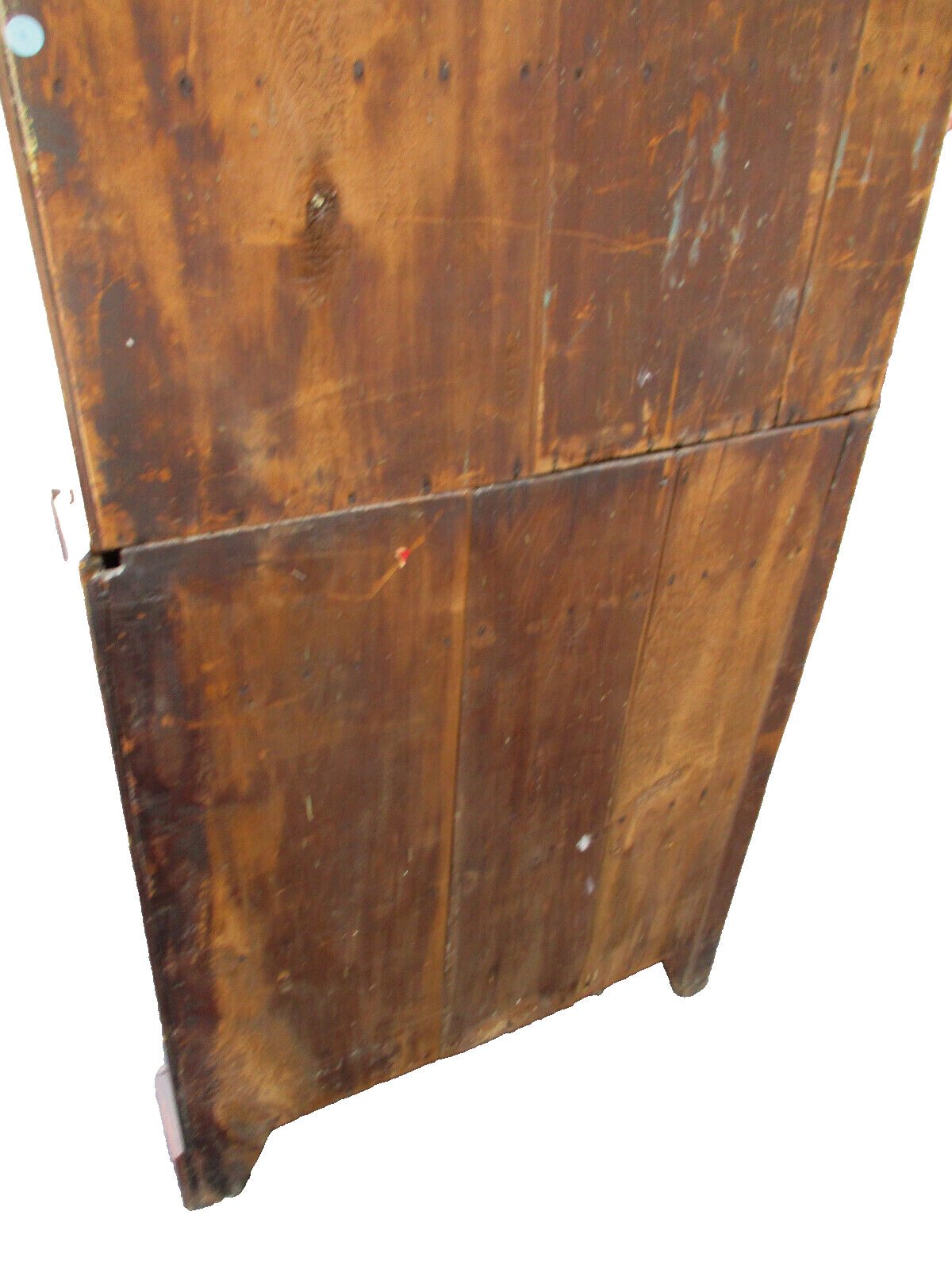 63376  Antique Primitive Pine Country  Corner China Cabinet 2 Piece