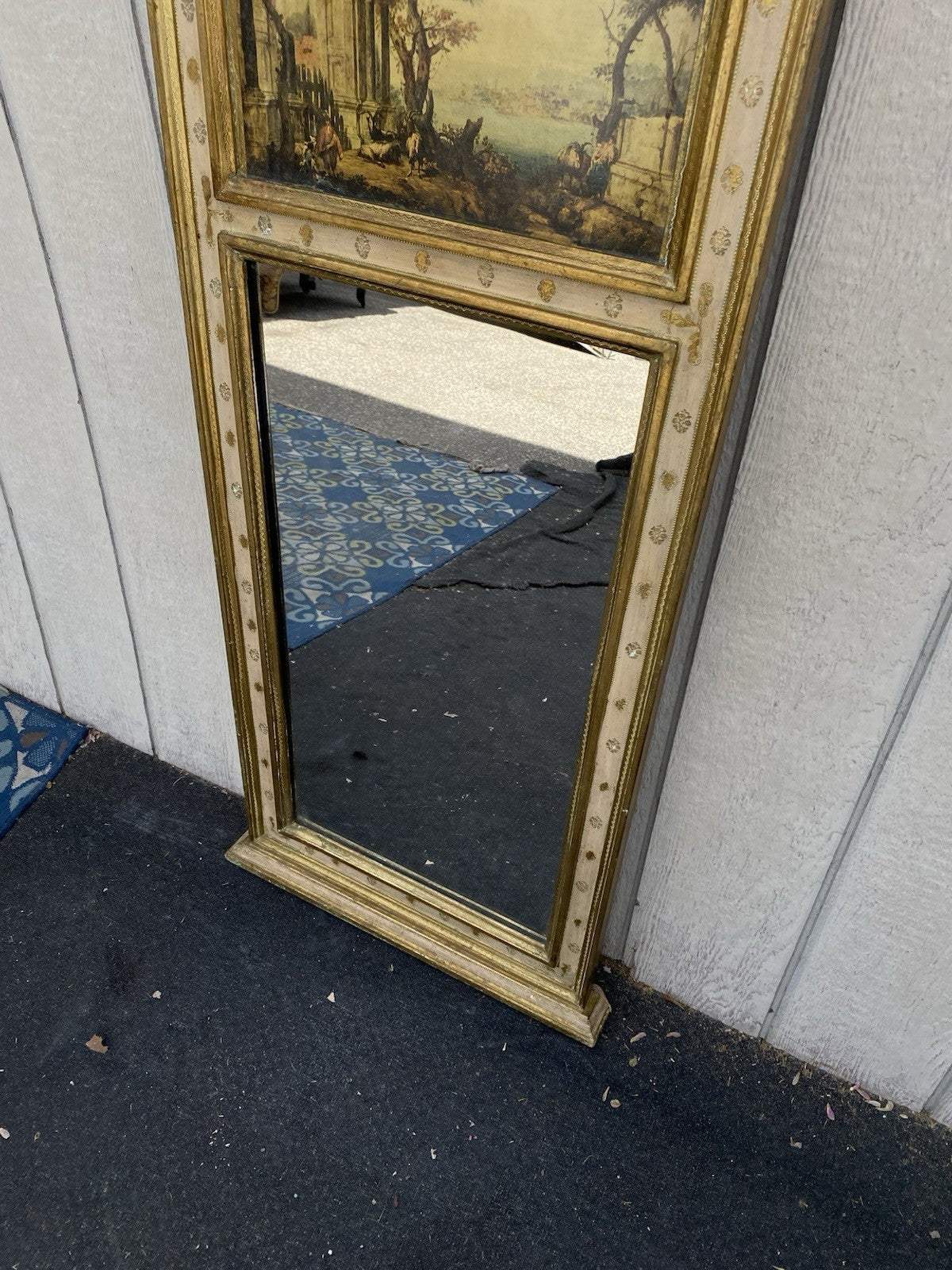 66618 LaBarge Decorator Mirror with French Scene on the top