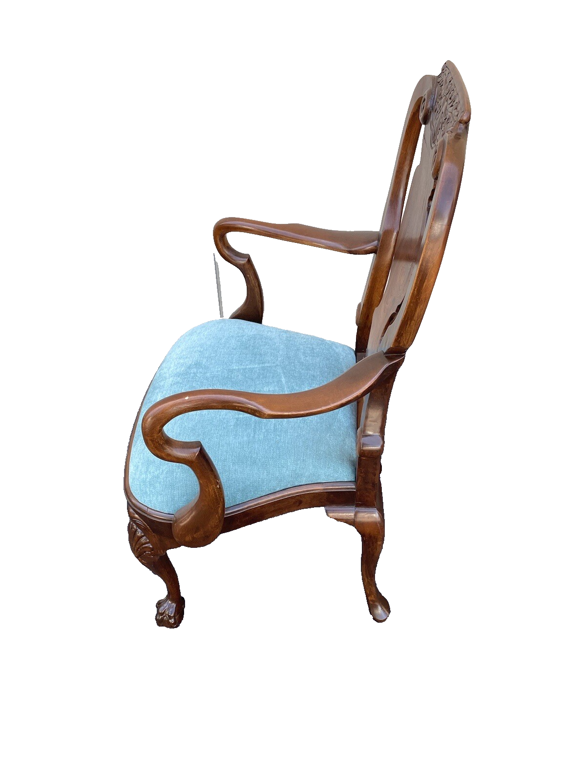 64506   Pair Burled  Mahogany Armchairs  Chair s