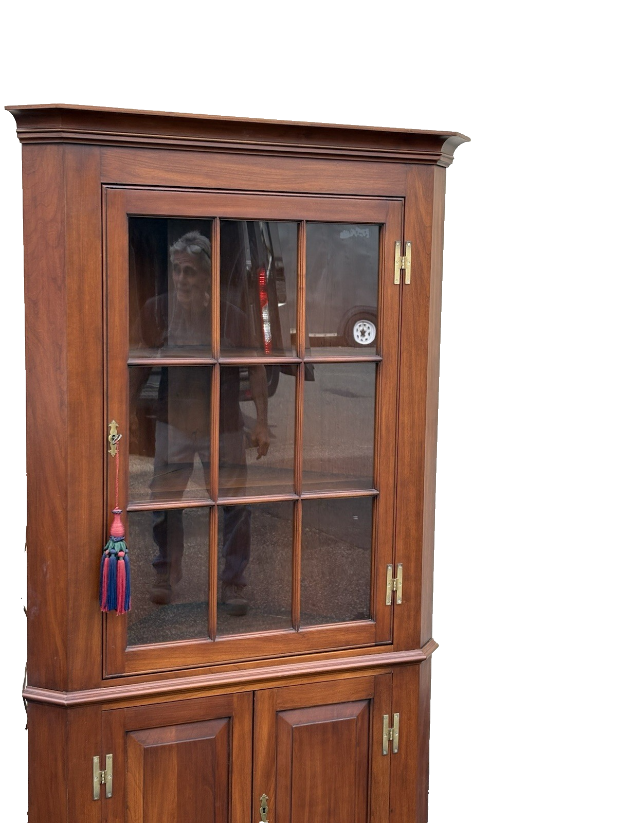 66652   Solid Cherry Henkel Harris Virginia Galleries Corner China Cabinet Curio