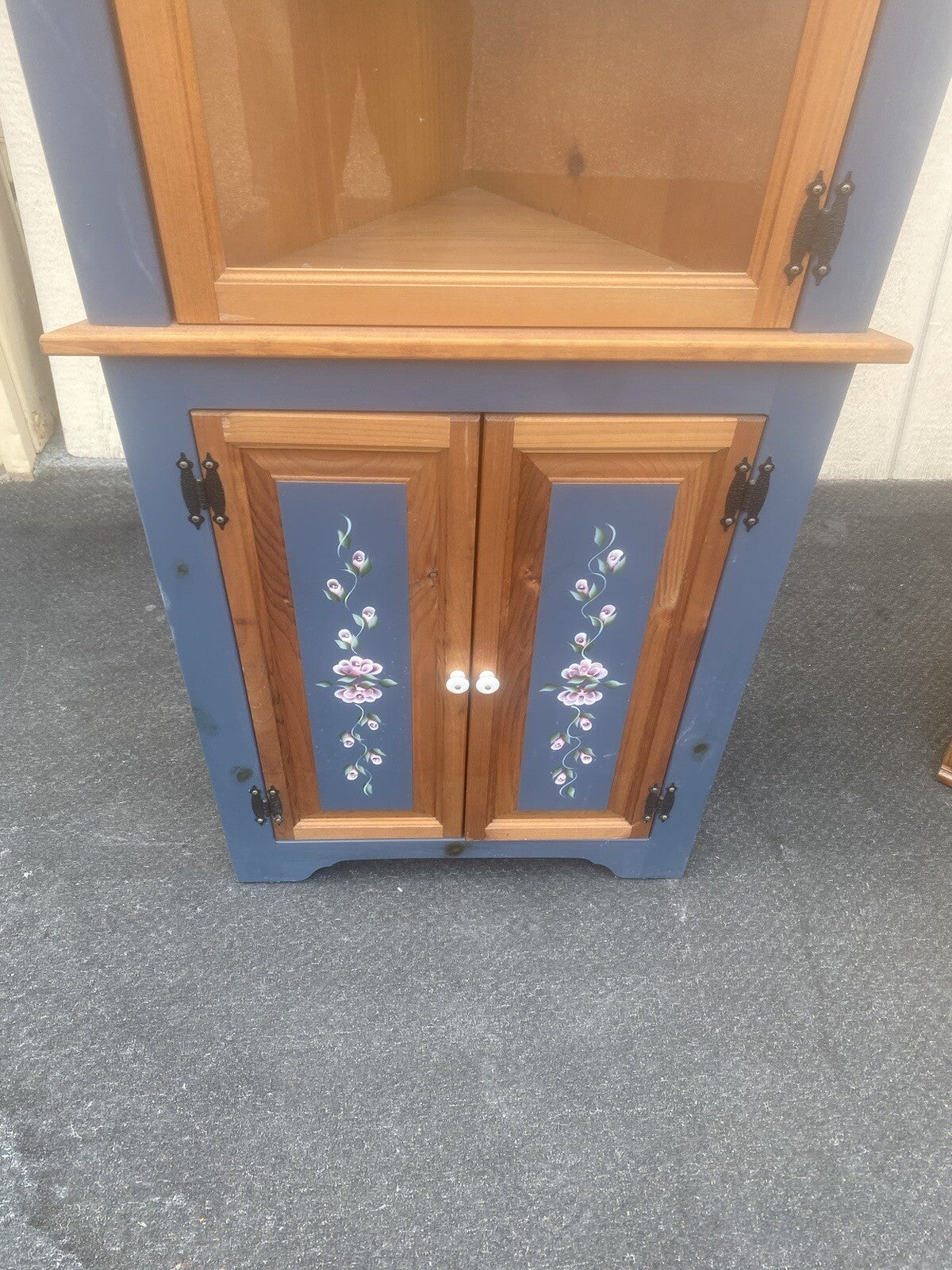 64580 Pine Rustic Primitive Country Corner Cabinet