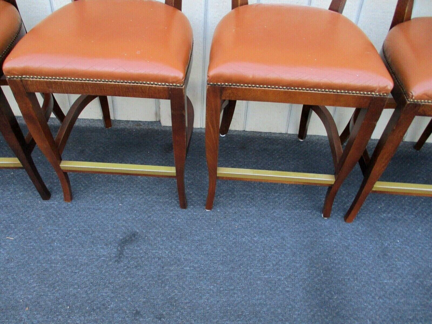 63515   Set of 6 QUALITY Wood Modern  MCM Bar Stools  Accent Chairs