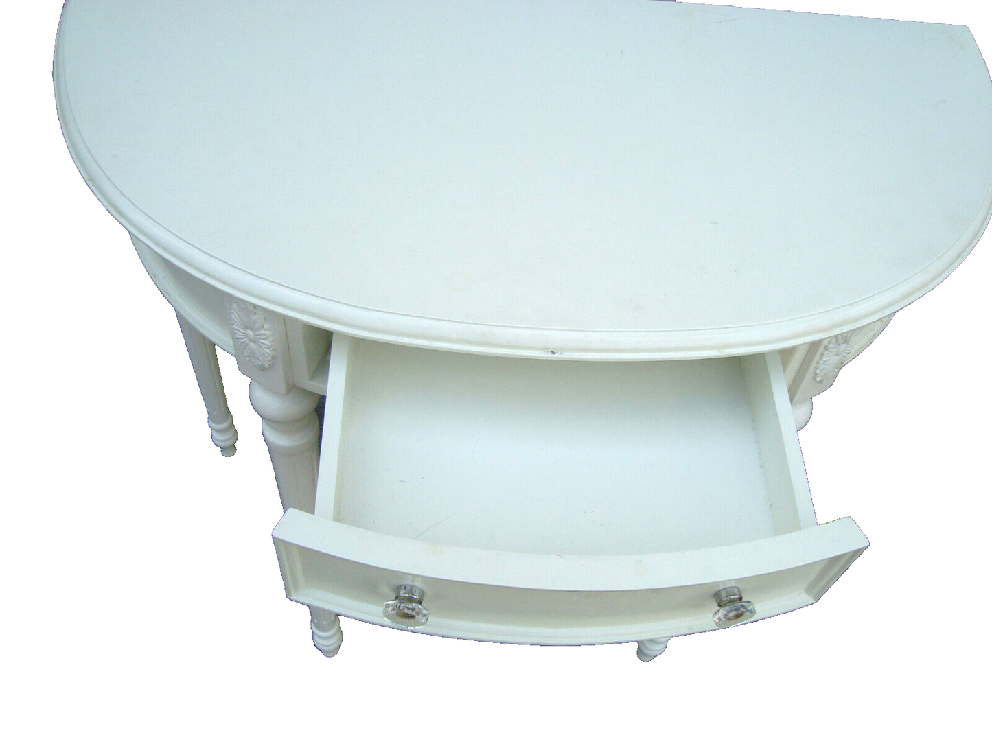 62033  White Console Hall Table Server Sideboard w/ Drawer