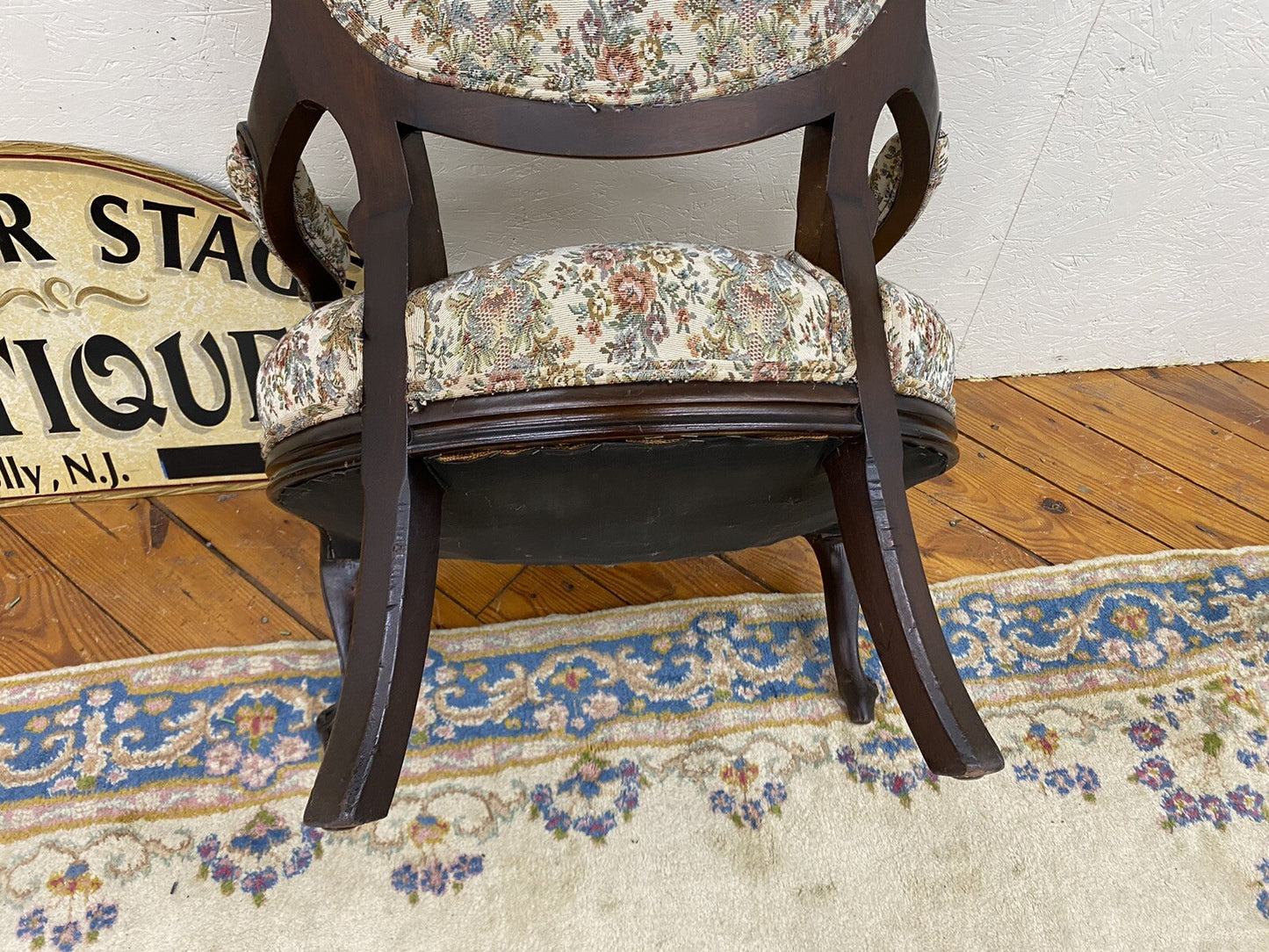 65317 Antique Walnut  Victorian Armchair Chair