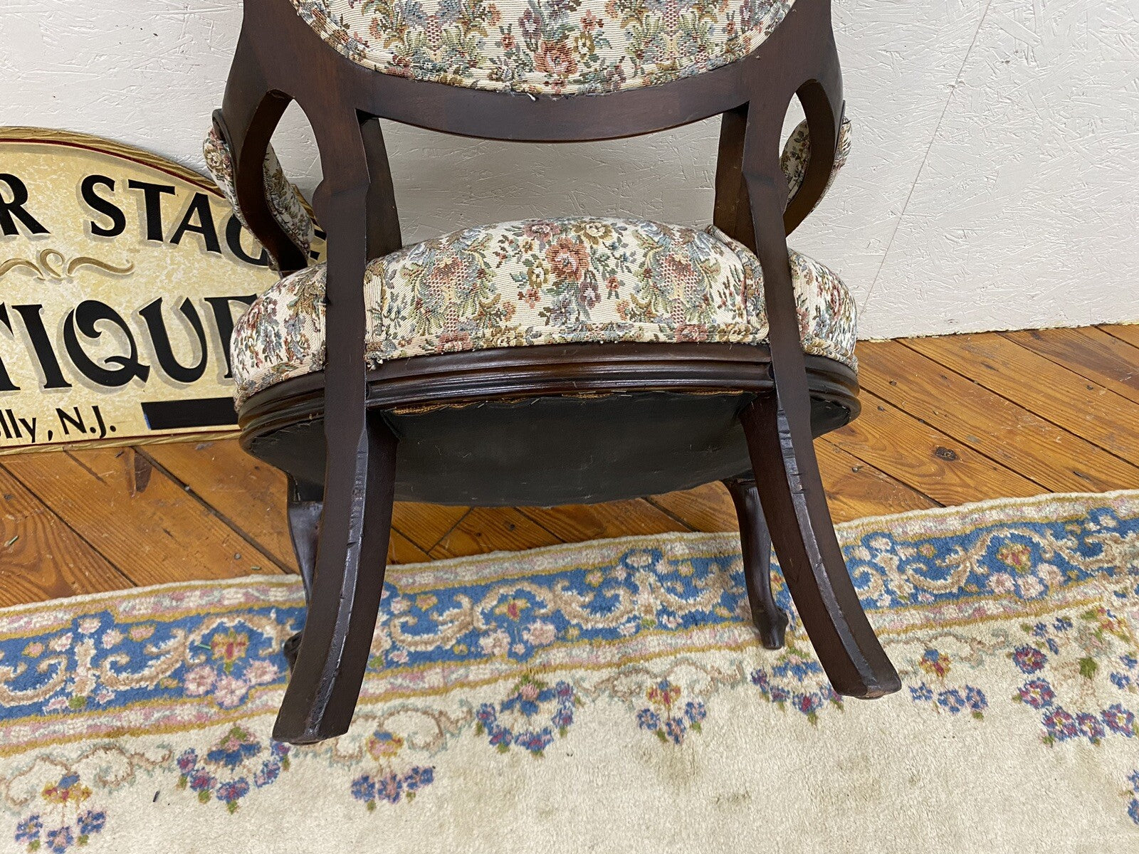 65317 Antique Walnut  Victorian Armchair Chair