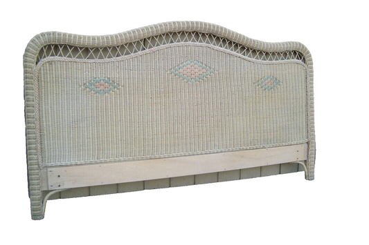 60837 HENRY LINK King Size Wicker Romantic Shabby Headboard Bed