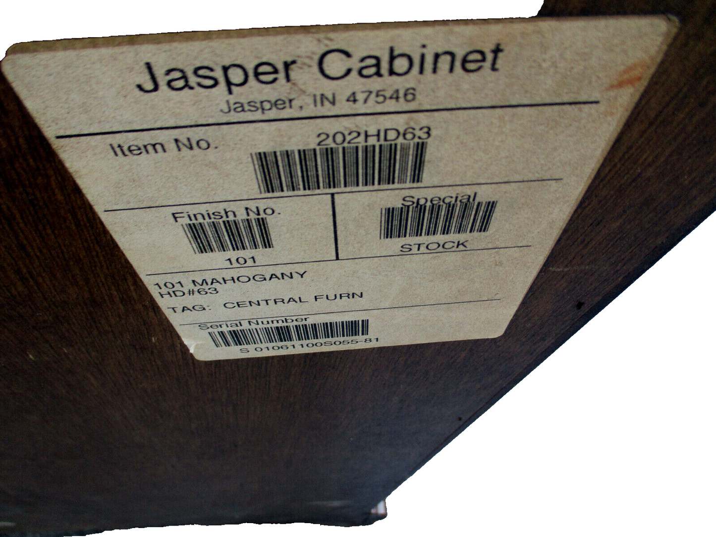 62902 JASPER Furniture Bachelor Chest Dresser Nightstand Stand with Key