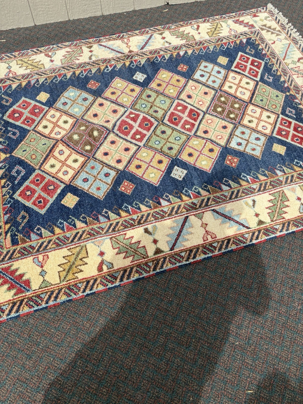 RUG 12: Oriental Wool KAZAK WEAVE TRIBAL TWO  Rug Carpet SIZE 57" x 83"