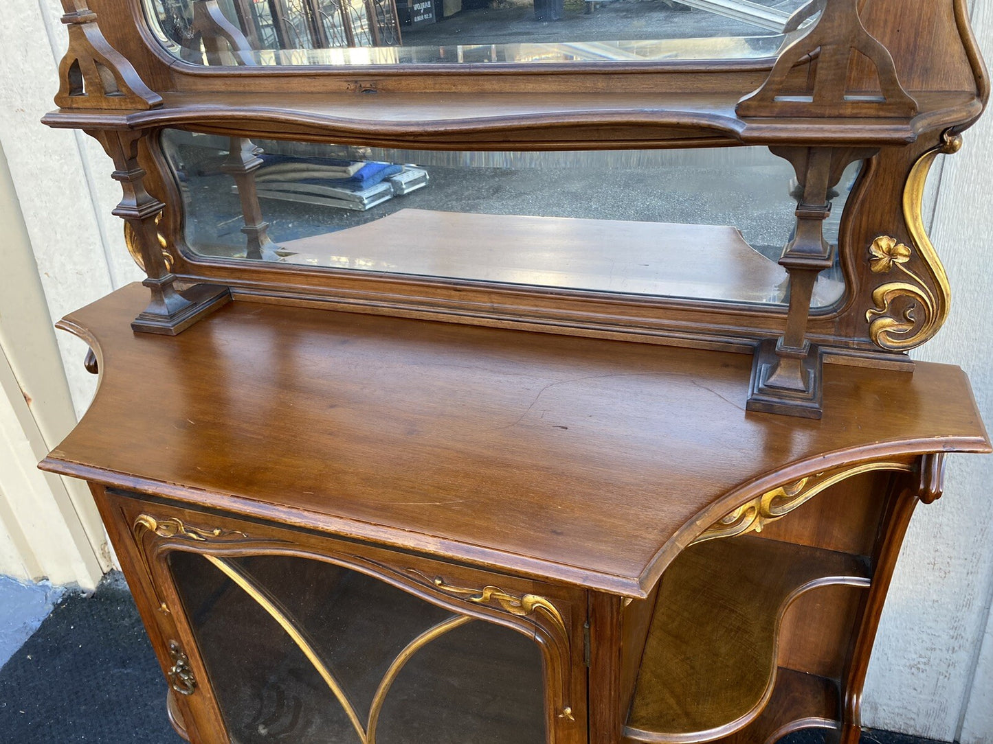 64662  Victorian Fabulous Art Nouveau Etergie Curio Cabinet Display Cabinet