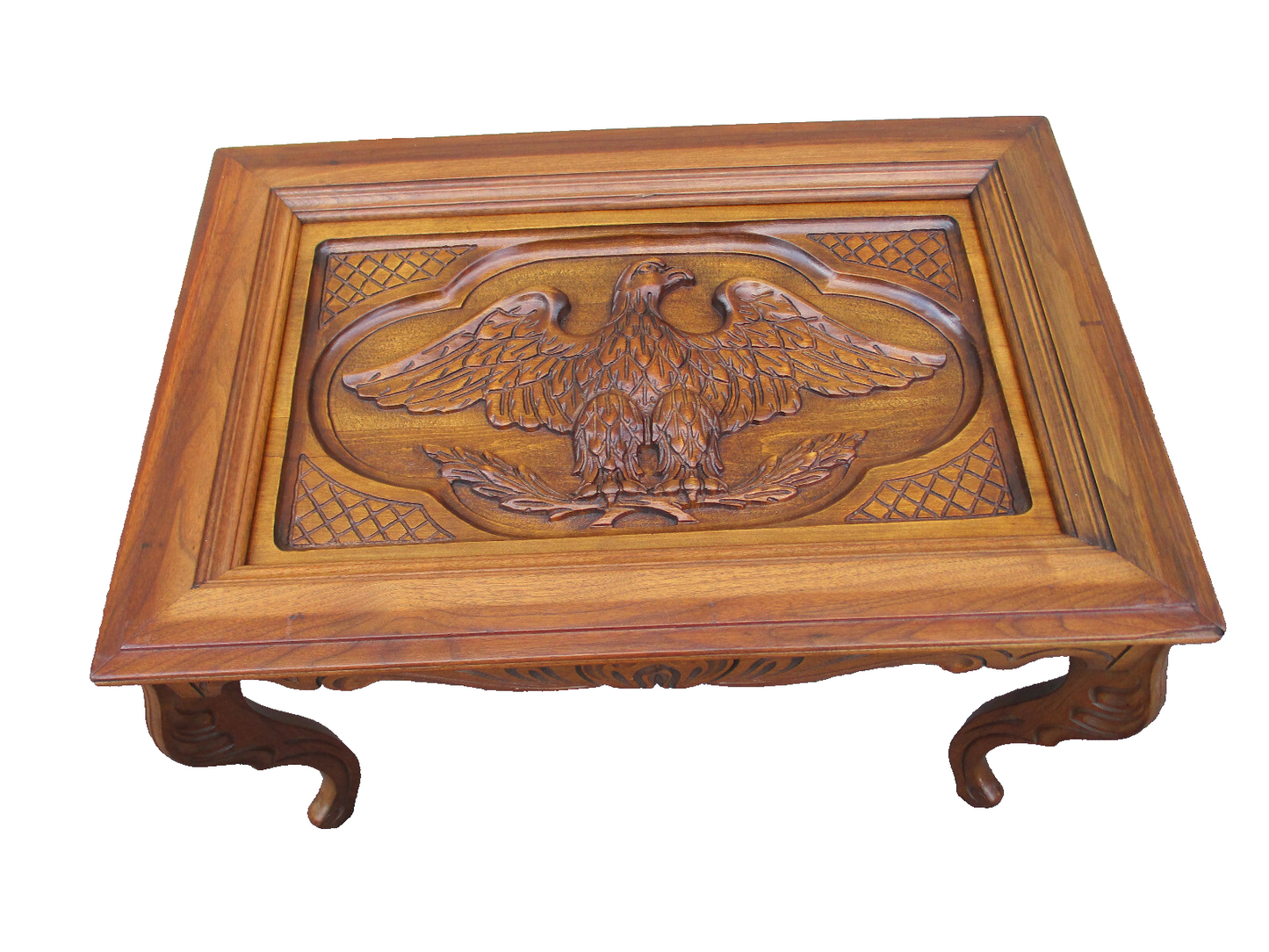 63466 Antique  Hand Carved EAGLE  Tray Top Coffee Table Stand