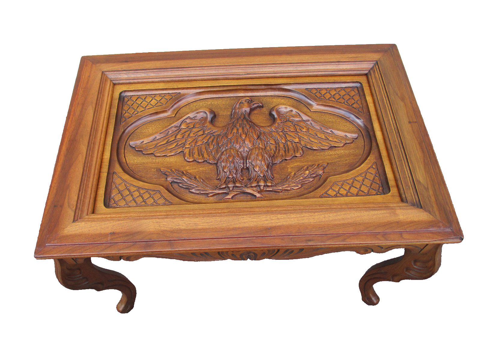 63466 Antique  Hand Carved EAGLE  Tray Top Coffee Table Stand