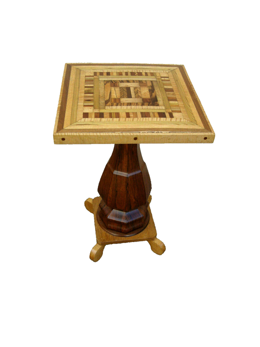 59959 Inlaid Rosewood and Maple Plant Pedestal Table Stand