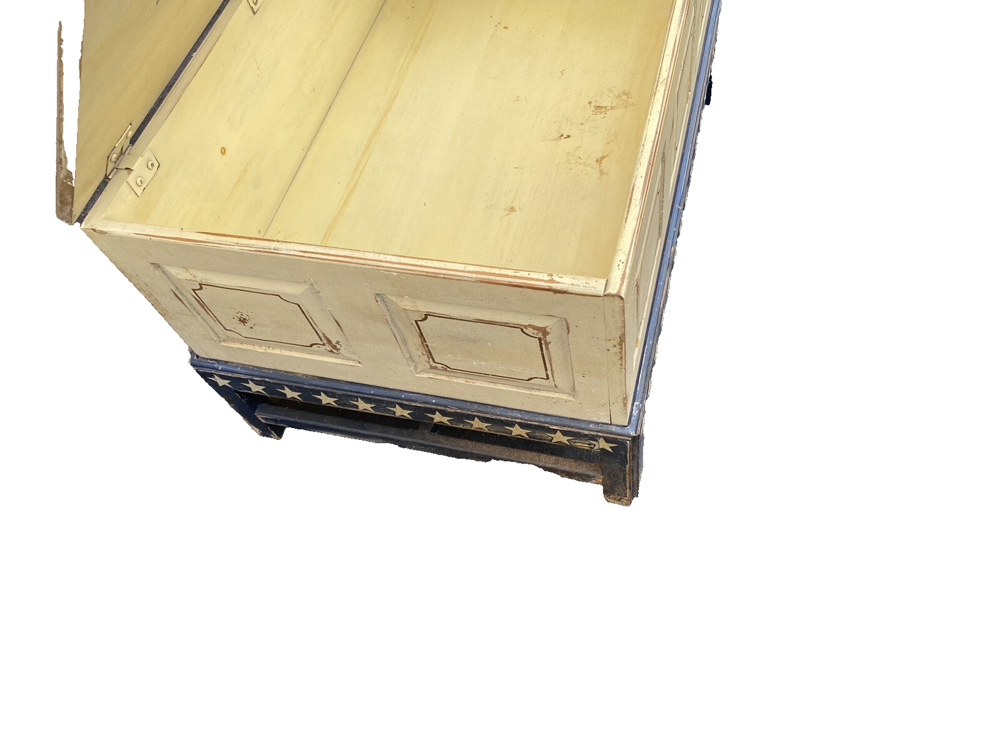 65174  Rustic  Primative Coffee Table with  STORAGE  Americana Flag Design