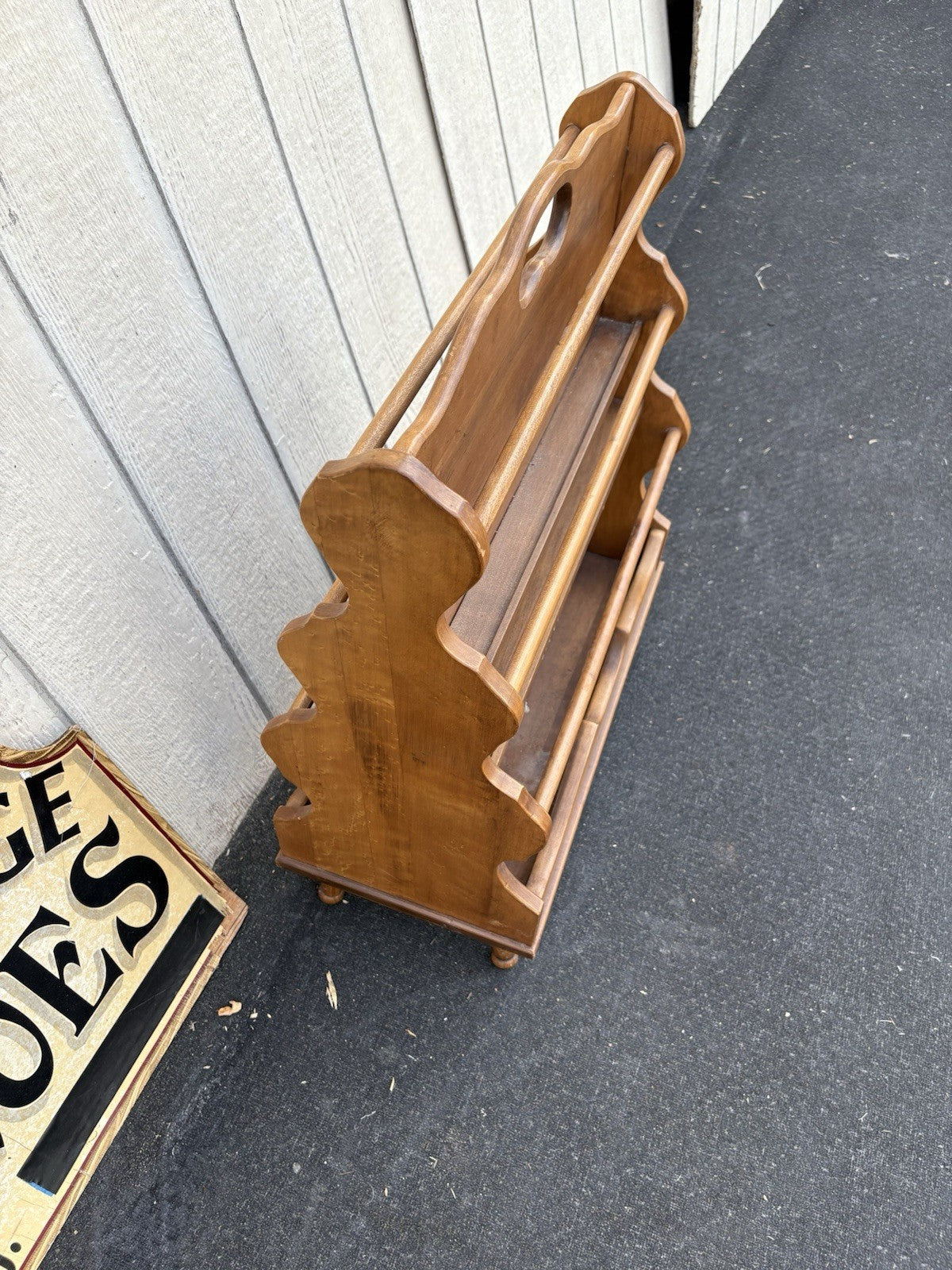 66869  Quality Solid Maple Magazine Rack Bookcase Stand
