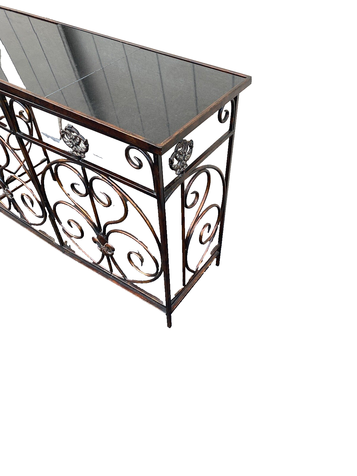 66146 Metal Console Hall Table Stand with Tile Top