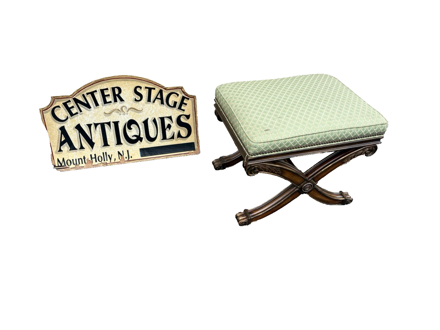 66698 Decorator Modern X Stool Bench Ottoman