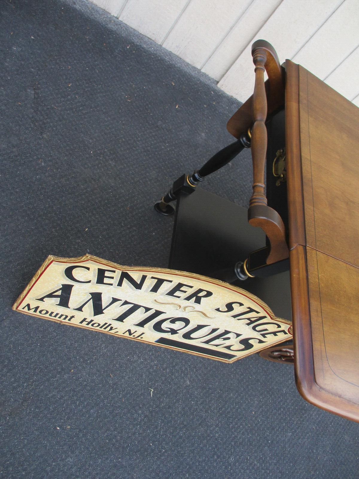 64308  Stenciled Solid Maple Tea Cart Bar Cart with Wheels
