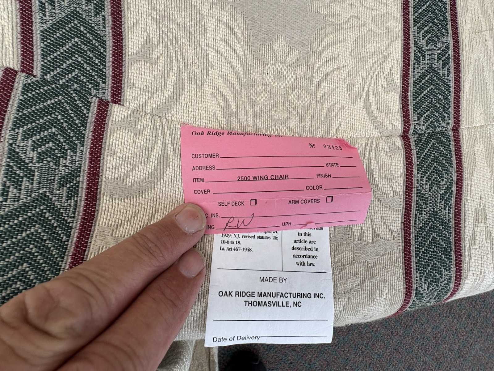 67035 Pair Oak Ridge Queen Anne Wing Chair s