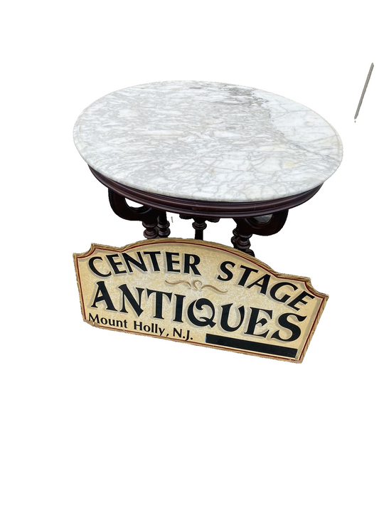 65475 Antique Victorian Marble Top Lamp Table Stand