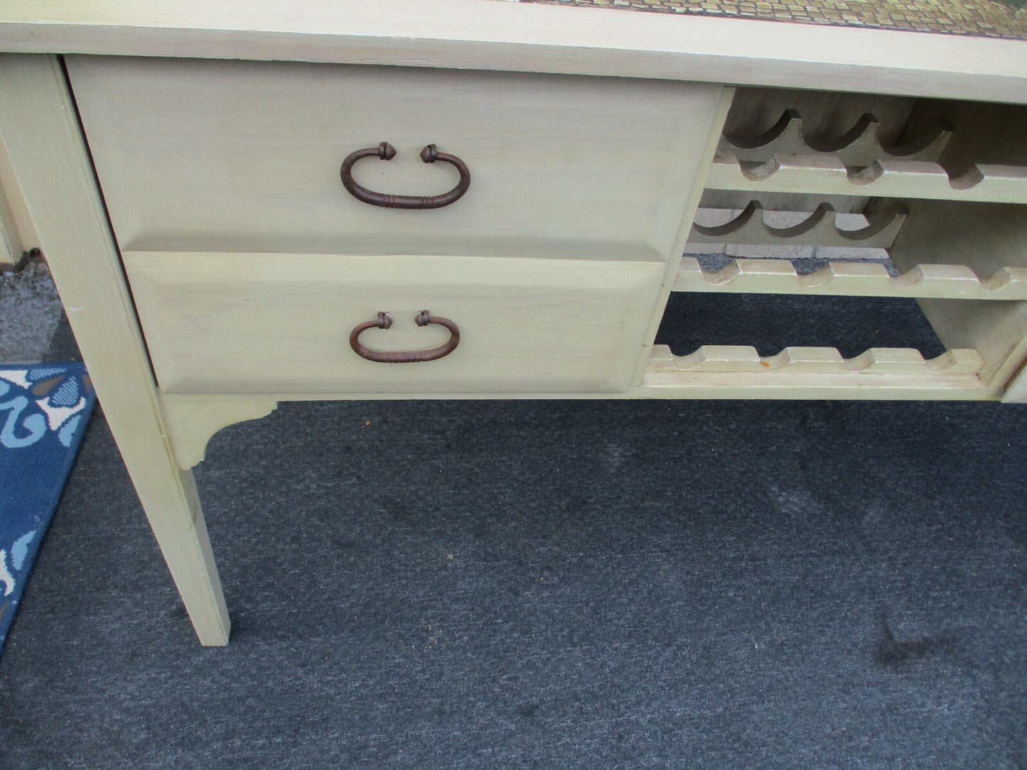 63569 Quality Decorator Sideboard Server Cabinet with Wine Rack Factory Finish