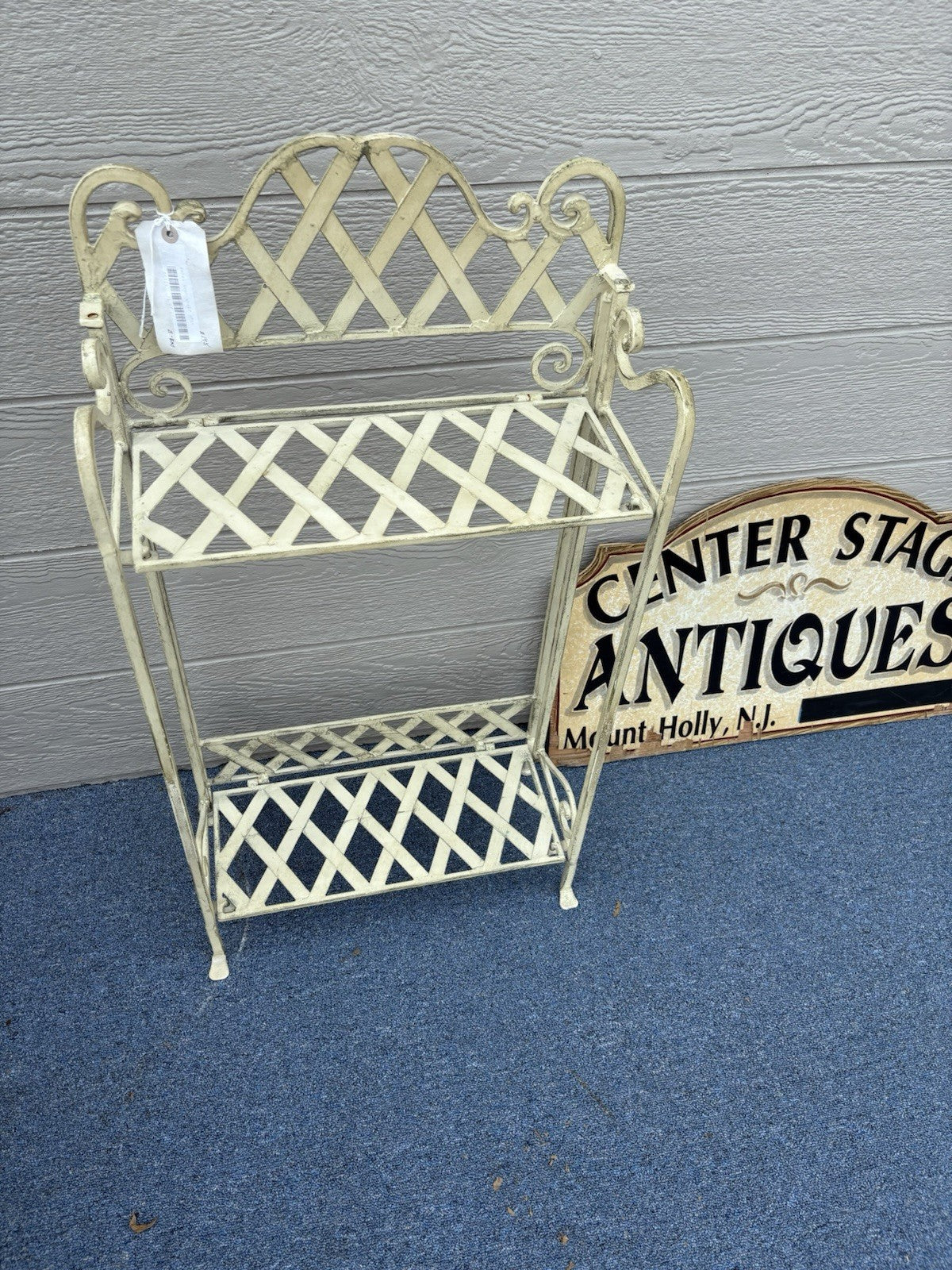 66414 Quality Iron Fold Up Bookcase  Curio Plant Shelf