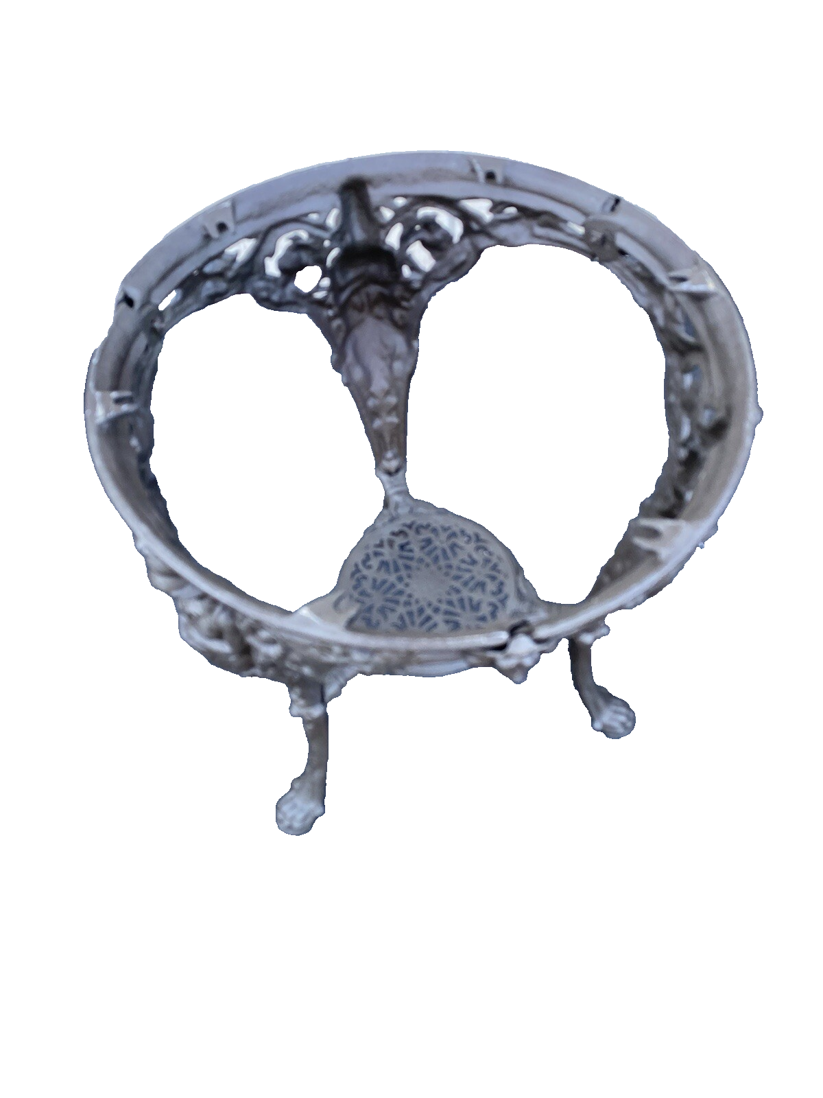 66135 Quality Cast Iron Figural Table with Glass Top