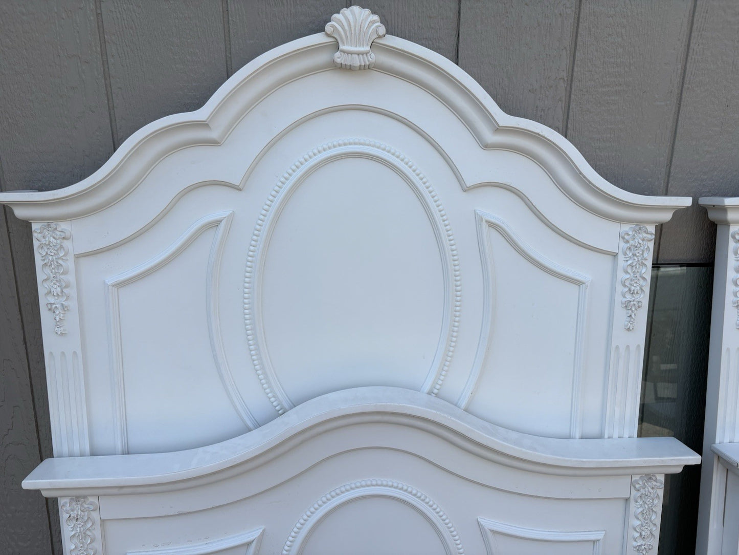 66151 Pair Fancy Twin Size Beds with Factory Finish