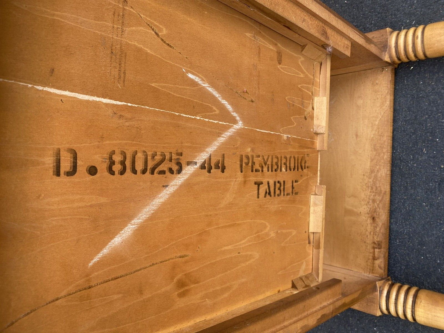 65794 Solid Maple Drop Side Pembrooke  Lamp Table Stand w/ Drawer