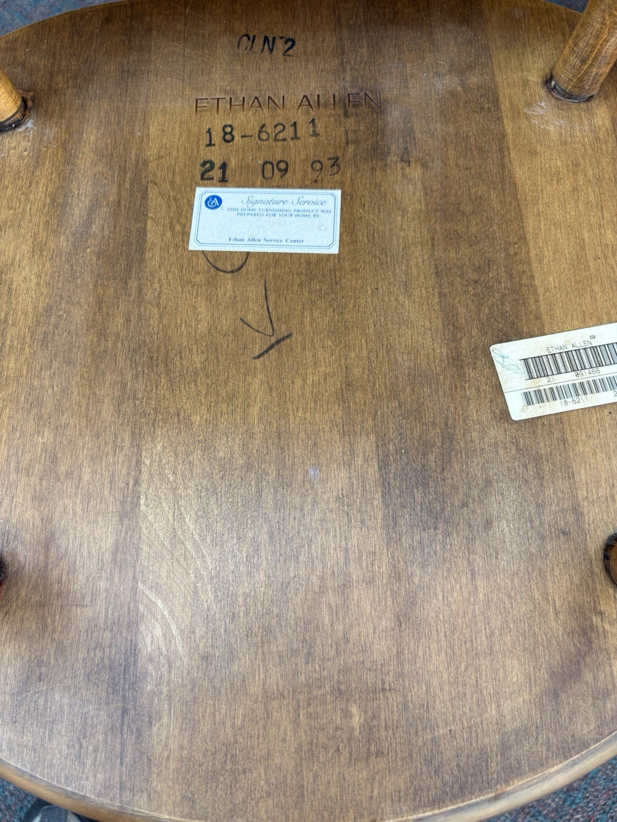 66858 ETHAN ALLEN Maple Dining Table W/ 2 Leafs + 4 Windsor Chair s