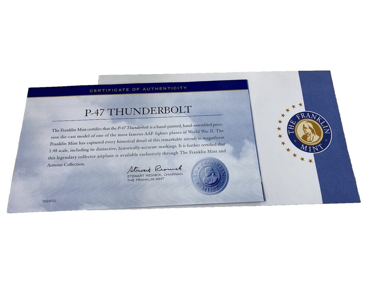 ES 204 P 47 Thunderbolt WW11  Franklin Mint  Airplane Plane B11B295148