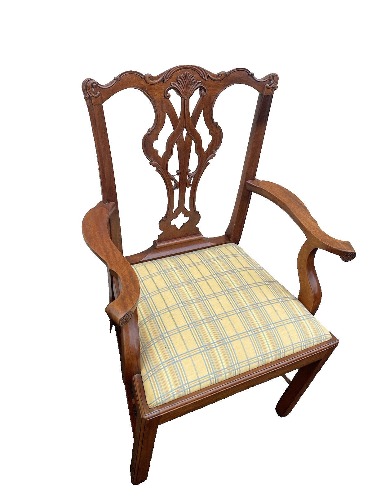 65881  GEORGIAN Furnishings Chippendale Armchair Chair Solid Mahogany